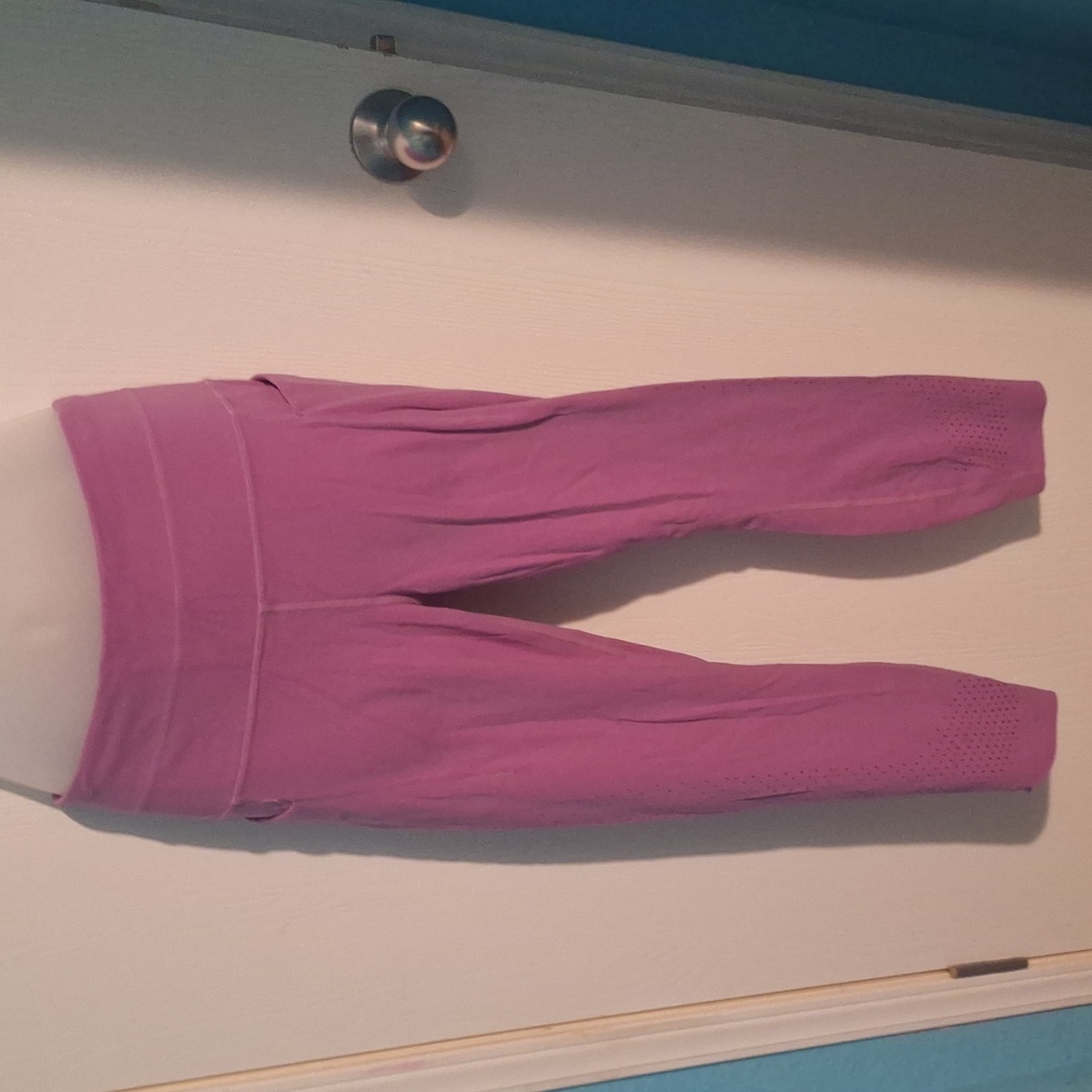 Athleta Purple Performance Capris with Wide Waistband